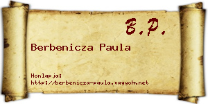 Berbenicza Paula névjegykártya